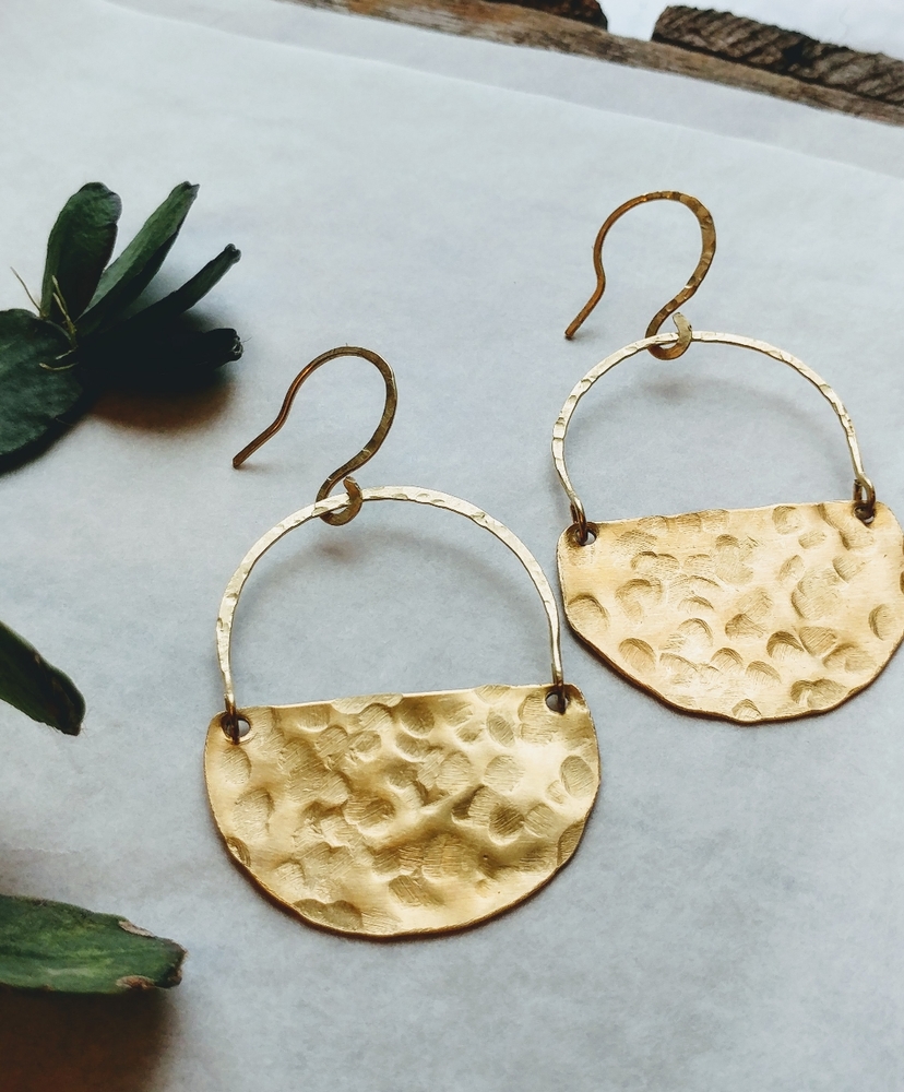 🌗 Hammered Brass Half Moons 🌗